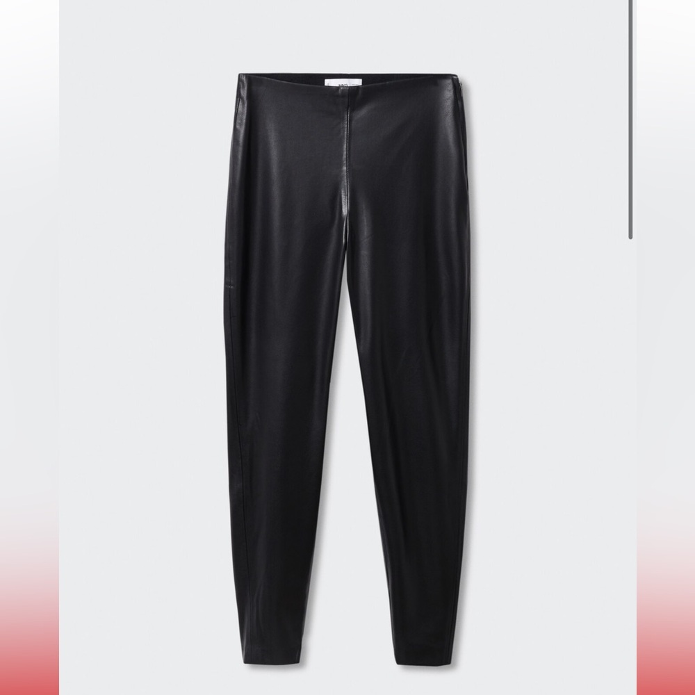 Mango Black Faux Leather Trousers